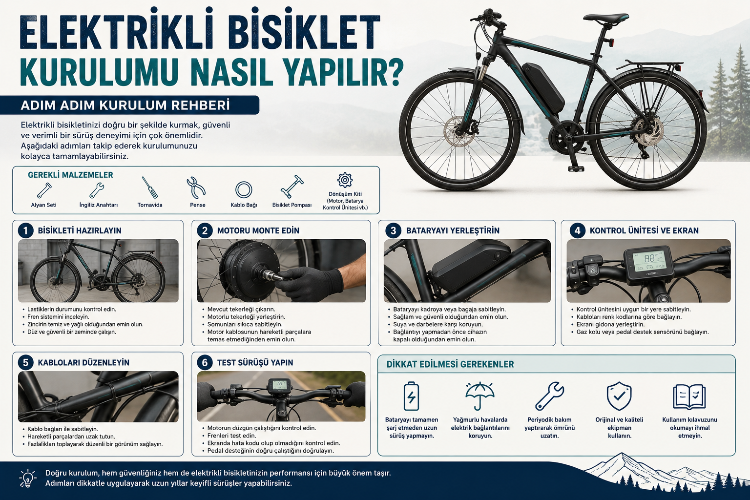 Elektrikli bisiklet kurulum