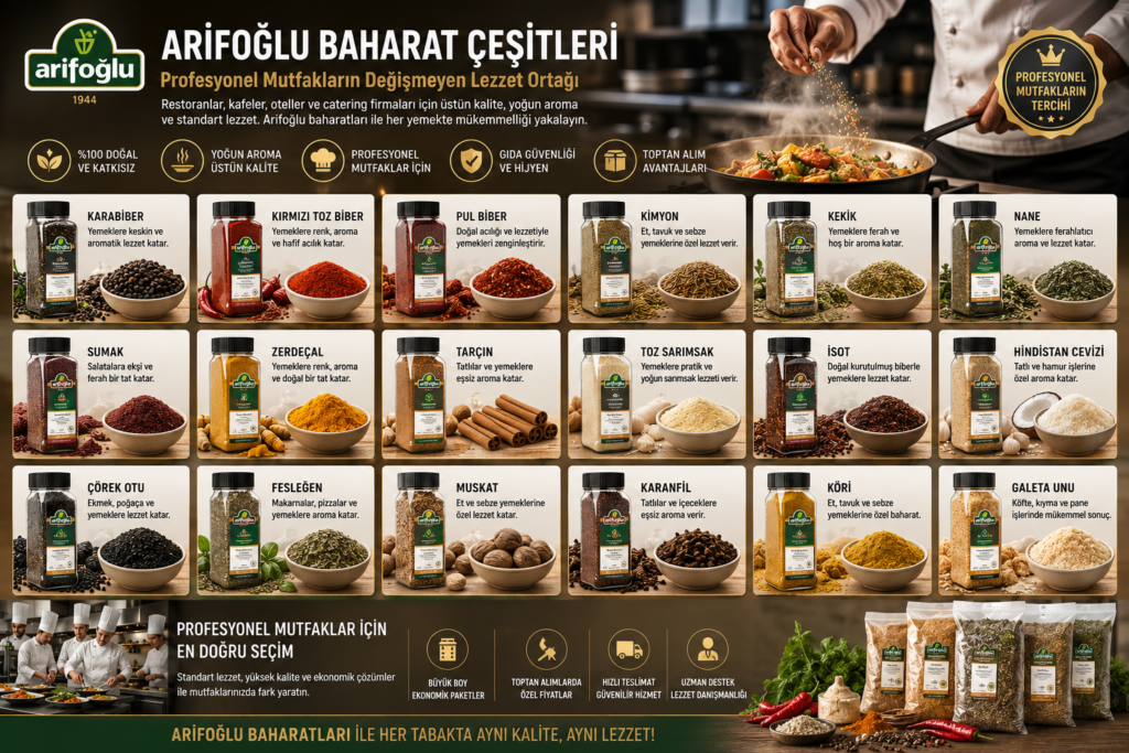 Arifoğlu baharatları ile profesyonel lezzetler