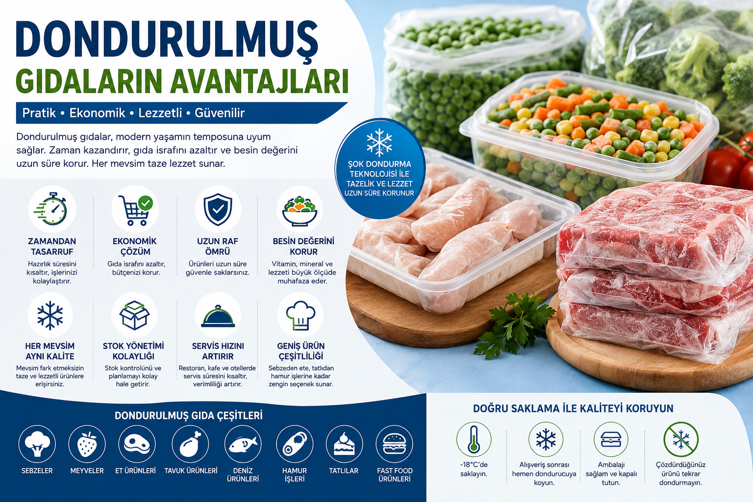 Dondurulmuş gıdaların avantajları